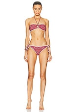 Isabel Marant Sukie Bikini Bottom in Cranberry, view 4, click to view large image.