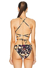 Isabel Marant Solange Bikini Top in Ochre & Black, view 3, click to view large image.