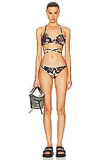 Isabel Marant Solange Bikini Top in Ochre & Black, view 4, click to view large image.