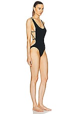 Isabel Marant Tenisia One Piece Swimsuit in Black, view 3, click to view large image.