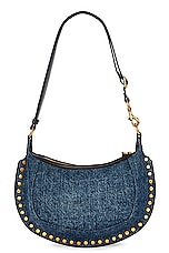 Isabel Marant Oskan Moon Bag in Dark Blue, view 3, click to view large image.