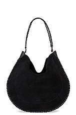 Isabel Marant Oskan Soft Hobo Bag in Black, view 1, click to view large image.