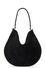 Isabel Marant Oskan Soft Hobo Bag in Black, view 3, click to view large image.