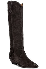 Isabel Marant Denvee Suede Boot in Faded Black, view 2, click to view large image.