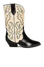 Isabel Marant Duerto Boot in Black & Ecru, view 1, click to view large image.