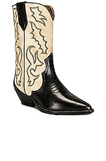 Isabel Marant Duerto Boot in Black & Ecru, view 2, click to view large image.