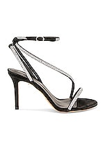 Isabel Marant Atria Strassy Sandal in Silver, view 1, click to view large image.