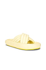 Isabel Marant Niloo Leather Sandal in Light Yellow, view 2, click to view large image.