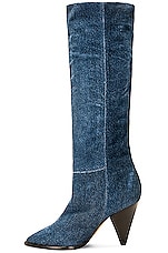Isabel Marant Ririo Denim Slouchy Boot in Light Blue, view 5, click to view large image.