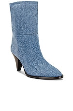 Isabel Marant Rouxa Denim Slouchy Boot in Light Blue, view 2, click to view large image.