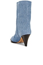 Isabel Marant Rouxa Denim Slouchy Boot in Light Blue, view 3, click to view large image.
