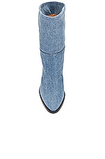 Isabel Marant Rouxa Denim Slouchy Boot in Light Blue, view 4, click to view large image.