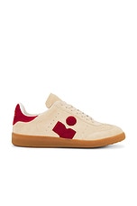 Isabel Marant Bryce Sneaker in Toffee & Red, view 1, click to view large image.