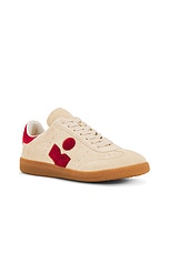 Isabel Marant Bryce Sneaker in Toffee & Red, view 2, click to view large image.