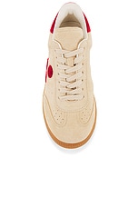 Isabel Marant Bryce Sneaker in Toffee & Red, view 4, click to view large image.