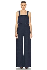 Jade Cropper Gardener Overalls in Dark Blue, view 1, click to view large image.