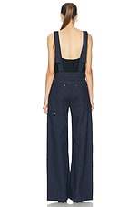 Jade Cropper Gardener Overalls in Dark Blue, view 3, click to view large image.
