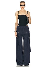 Jade Cropper Gardener Overalls in Dark Blue, view 4, click to view large image.