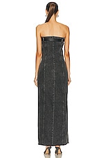 Jade Cropper Strapless Denim Dress in Grey, view 3, click to view large image.