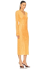 Jade Cropper Long Sleeve Logo Dress in Logo Orange, view 3, click to view large image.