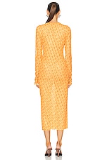 Jade Cropper Long Sleeve Logo Dress in Logo Orange, view 4, click to view large image.