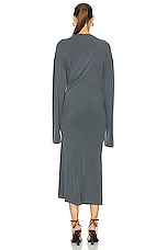 Jade Cropper Long Sleeve Oversized Slit Dress in Dye Grey, view 4, click to view large image.