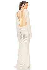 Jade Cropper Open Back Dress in Light Beige, view 1, click to view large image.