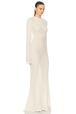 Jade Cropper Open Back Dress in Light Beige, view 3, click to view large image.