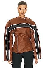 Jade Cropper Reflective Gigi Jacket in Light Brown, view 1, click to view large image.
