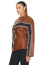 Jade Cropper Reflective Gigi Jacket in Light Brown, view 3, click to view large image.