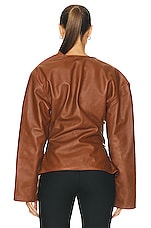 Jade Cropper Reflective Gigi Jacket in Light Brown, view 4, click to view large image.