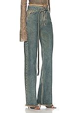 Jade Cropper Wrap Belt Trouser in Dye Grey & Blue, view 2, click to view large image.
