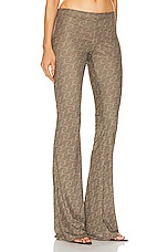 Jade Cropper Flared Reversible Trouser in Wilted Flowers, Khaki, & Beige, view 2, click to view large image.