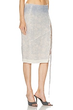 Jade Cropper High Slit Midi Skirt in Wilted Flowers & Beige, view 2, click to view large image.