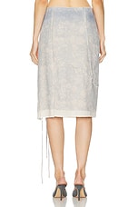 Jade Cropper High Slit Midi Skirt in Wilted Flowers & Beige, view 4, click to view large image.
