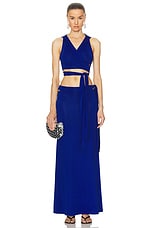 Jade Cropper Maxi Skirt in Blue, view 5, click to view large image.