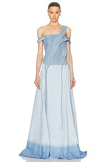 Jade Cropper Maxi Skirt in Light Blue, view 4, click to view large image.