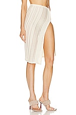 Jade Cropper Knit Mini Skirt in Light Beige, view 2, click to view large image.