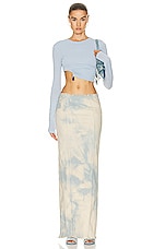 Jade Cropper Maxi Skirt in Dye Pink & Light Blue, view 4, click to view large image.