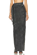 Jade Cropper Maxi Denim Skirt in Grey, view 1, click to view large image.