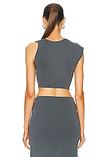 Jade Cropper Asymmetric Crop Top in Dye Grey, view 4, click to view large image.