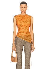 Jade Cropper Layered Top in Logo Orange, view 1, click to view large image.