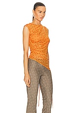 Jade Cropper Layered Top in Logo Orange, view 2, click to view large image.