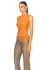 Jade Cropper Layered Top in Logo Orange, view 3, click to view large image.