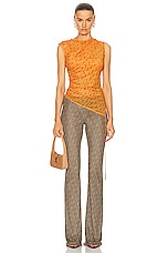 Jade Cropper Layered Top in Logo Orange, view 5, click to view large image.
