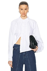 Jade Cropper Asymmetric Shirt in White, view 1, click to view large image.