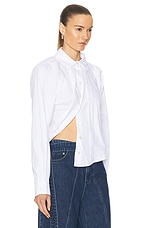 Jade Cropper Asymmetric Shirt in White, view 2, click to view large image.