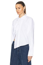Jade Cropper Asymmetric Shirt in White, view 3, click to view large image.