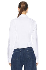 Jade Cropper Asymmetric Shirt in White, view 4, click to view large image.