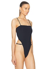 Jade Cropper Open Back Bodysuit in Dark Navy, view 3, click to view large image.